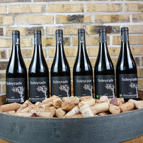 6 flasker Domaine Soleyrade CDR Villages 2020, Økologisk rødvin, Rhône Frankrig