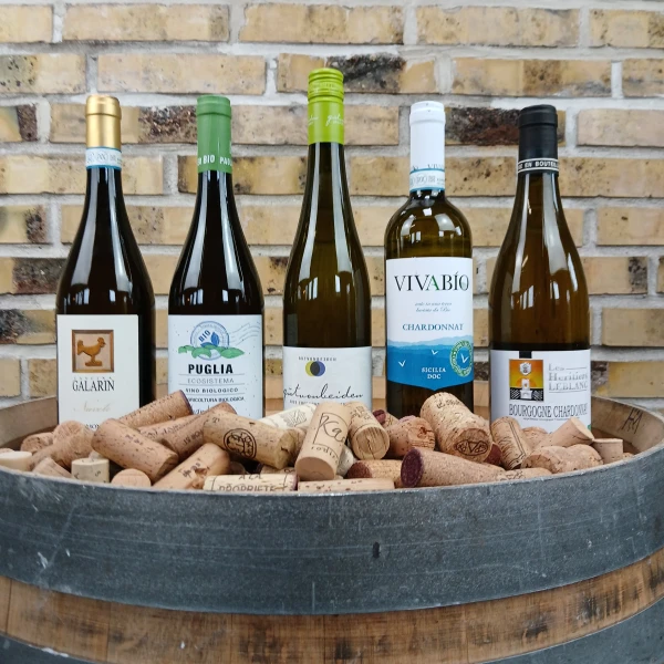 Fødselsdags smagskasse, Chardonnay smagskassen, 5 økologiske, biodynamiske og veganske hvidvine